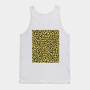 Trendy Black on Gold Leopard Print Pattern Tank Top